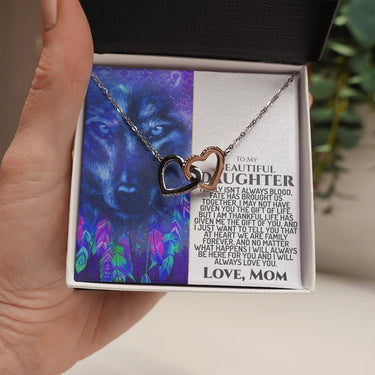 Daughter Lion (Mom) Interlocking Hearts Necklace - Love You This Much